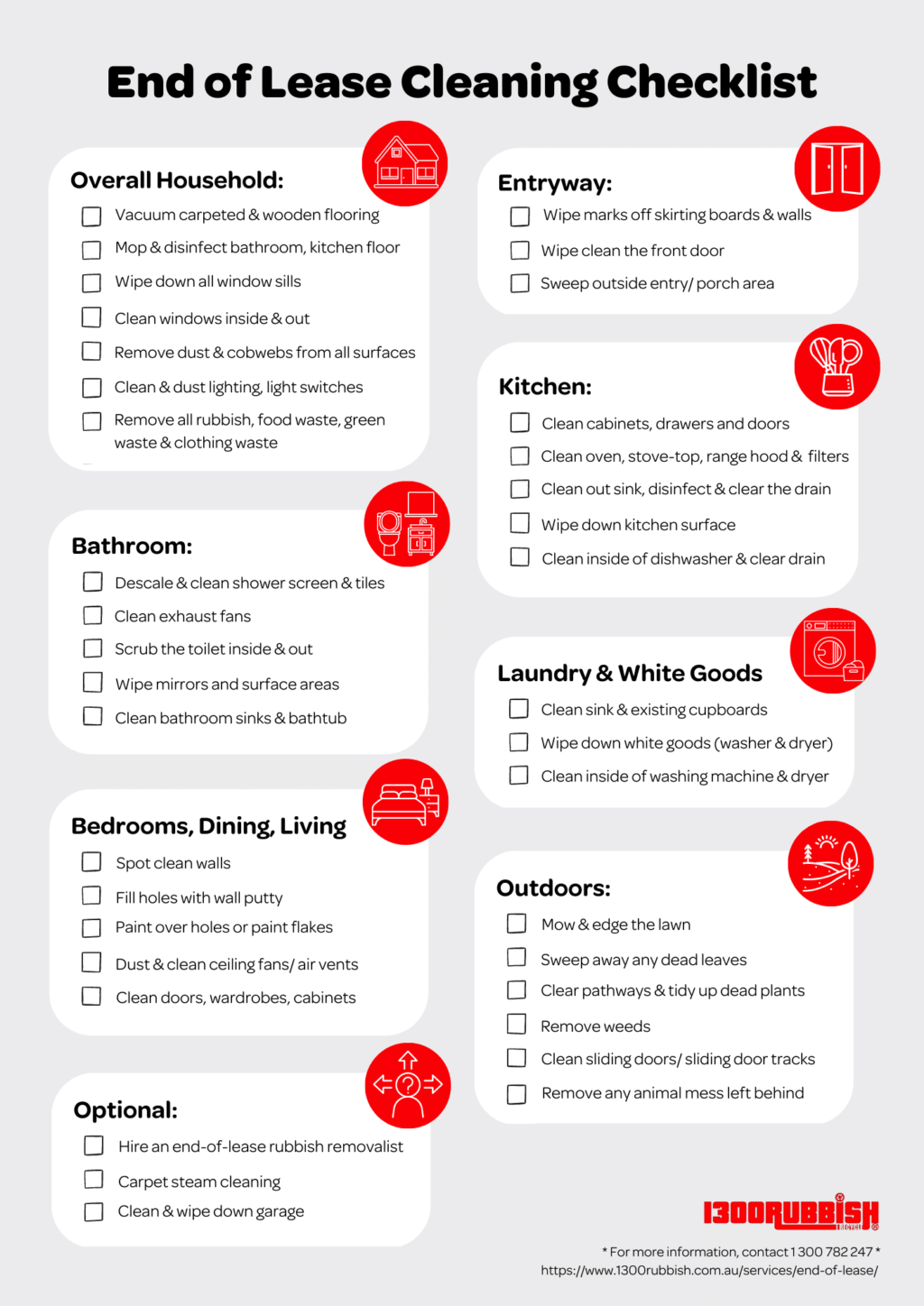 Additional End Tenancy Cleaning Tasks