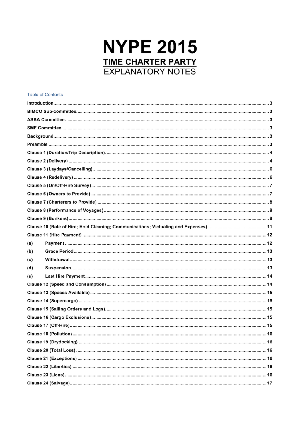 Explanatory Notes Cleaning Clauses