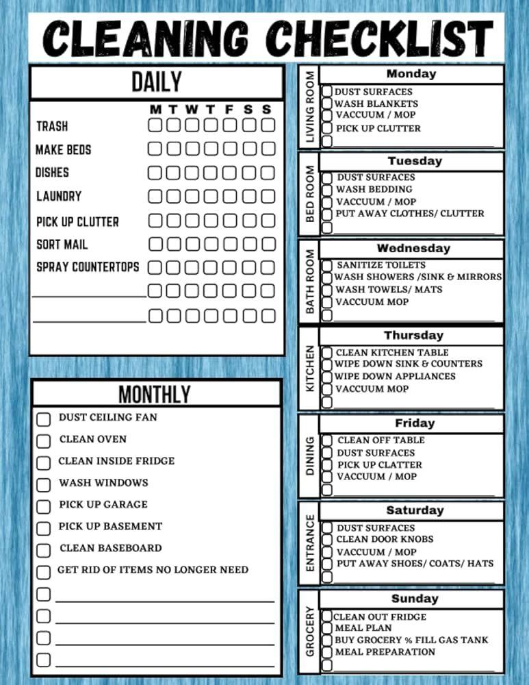 Preparing Cleaning Checklist